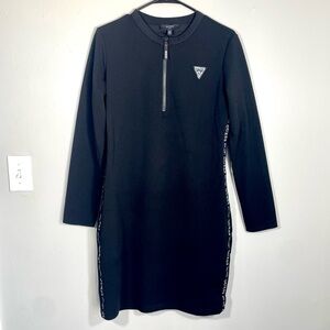 Guess Black Long Sleeve Zip Dress